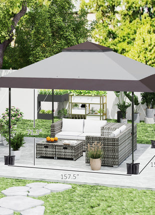 13' x 13' Pop Up Canopy Tent, UPF50+ Tents for Parties, Height Adjustable, with Wheeled Carry Bag and 4 Sand Bags, Gray