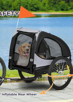 Dog Bike Trailer, Pet Stroller with Wheels for Medium Dogs, Black
