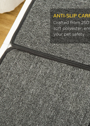 Dog Ramp Foldable with Non-slip Carpet Top Platform, Gray, White