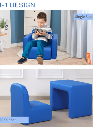 2-in-1 Convertible Table and Chair Set for Boys Girls for Boys Girls, Blue