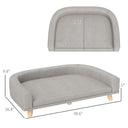 Dog Sofa Couch Bed with Washable Cushion for Large Dogs, Cats, Gray