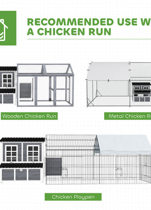 Wooden Chicken Coop with Nesting Box, Pull-Out Tray, Waterproof Roof, 39" Chicken House for 2-4 Chickens, Rabbits