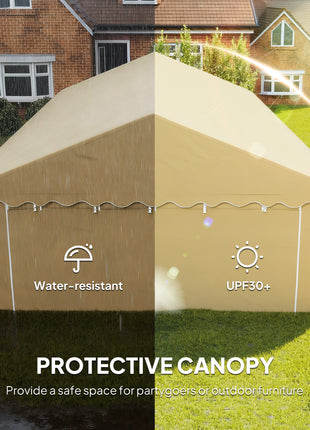 20' x 40' Party Tent, Outdoor Canopy Tent with Removable Sidewalls, 12 Windows for Parties, Wedding, Events, BBQ, Brown