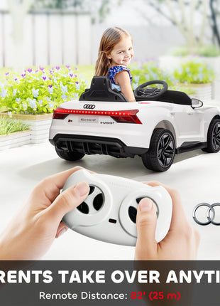 Licensed Audi RS e-tron GT 12V Ride On Car Truck for Kids, Electric Car Ride On Vehicle w/Parent Remote Control, Music, Lights, for Toddlers, White