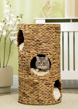 Elevated Cat Bed with Hideaways, 3 Story Kitty Tower for Indoor Cats