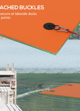 9' x 6' Lily Pad Water Mat for 2 Adults, Floating Water Pad for Lake, Pool, Ocean, Beach, and Boating, Orange