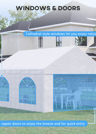 13 x 16.5 ft Heavy Duty Party Tent Outdoor Gazebo Wedding Tent Event Shelter Carport BBQ with Removable Sidewalls & Windows, Outside Waterproof Canopy for Parties, White
