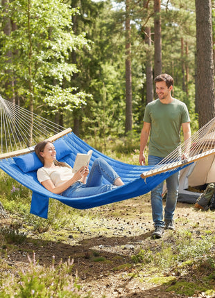 Outdoor Hammock 2-Person, with Pillow & Pad, 440 lbs Capacity, Navy Blue