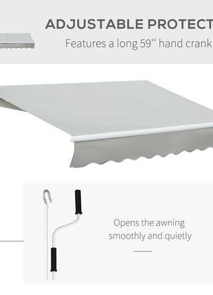 8' x 7' Retractable Sunshade Awning for the Patio with Easy Crank Design & Hardware Included, Gray