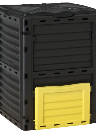 Garden Compost Bin 80 Gallon Outdoor Large Capacity Composter Fast Create Fertile Soil Aerating Box, Yellow