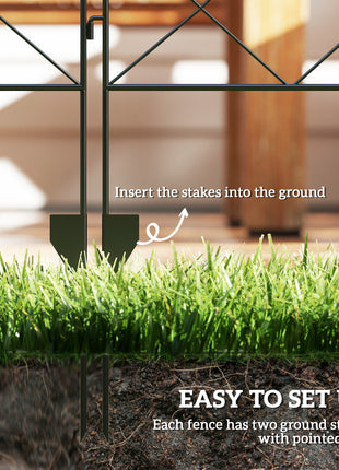 4 Pack Garden Fencing for Yard, Decorative Fence Panels as Flower Edging, Circle