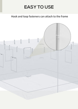 Canopy Screen Walls, Replacement Netting with 6 Service Windows and 1 Door, for 10' x 10' Canopy Tent, White