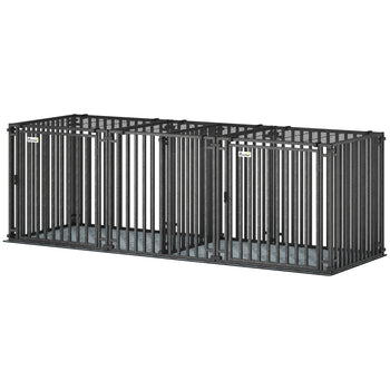 83"L Heavy Duty Dog Crate, Extra Large Dog Kennel with Divider and Mat for Large Breeds, Modular Puppy Playpen