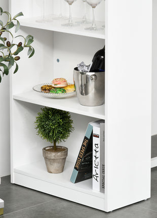 Modern Bar Table Counter Height Dining Table with 3 Storage Shelves for Kitchen, Dining Room, Living Room, White