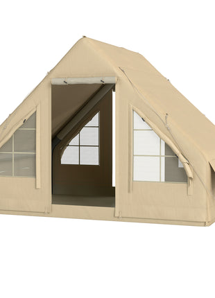 Inflatable Camping Tent with Hand Pump, 4 Season Blow Up Tent, Waterproof and Windproof with Mesh Windows and Doors