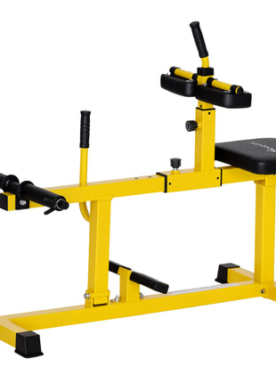 Adjustable Steel Seated Calf Raise Exercise Strength Training Gym Equipment, Yellow