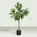 Potted Fake Plant, Lifelike Laurel Artificial Tree with 345 PEVA Leaves for Home Decor, Green
