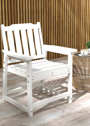 All-Weather Patio Chair, HDPE Patio Dining Chair, Heavy Duty Wood-Like Outdoor Furniture for Garden, Backyard, Deck, Porch, Lawn, White