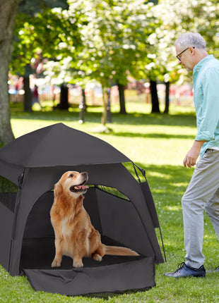 Pop Up Dog Tent for Extra Large and Large Dogs with Carry Bag, for Beach, Backyard, Home, Dark Gray