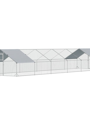 Large Chicken Coop with Waterproof and Anti-UV Cover, Spire Shaped for Outdoor and Yard Farm Use, 39' x 10' x 6.4'