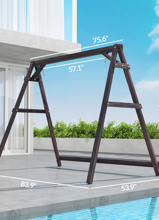 Porch Swing Frame, Heavy Duty A-Frame Hanging Chair Stand Only with Reinforced Bars for Porch, Garden, Backyard