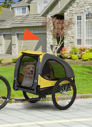 Dog Bike Trailer, Pet Stroller with Wheels for Medium Dogs, Yellow
