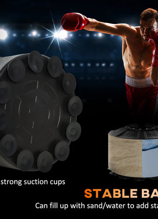4-in-1 Boxing Punching Bag Stand with 2 Speedballs, 360° Relax Bar, & PU-Wrapped Bag & Adjustable Height, Red