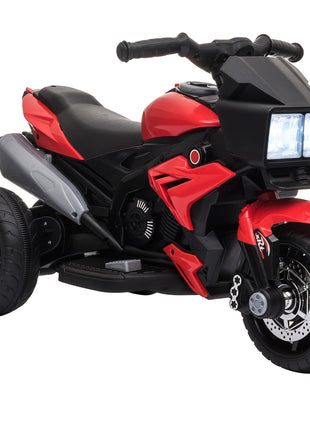 6V Kids Motorcycle Toddler Ride-on Toy, High-Traction Battery-Operated Mini Electric Motorbike with Forward/Reverse Switch, Music, Headlights, Horn, Red