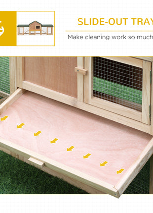 Rabbit Cage Outdoor, Rabbit House 83" 2 Story Deluxe XL Wooden Rabbit Hutch Big Bunny Cage w/ Ladder and Run