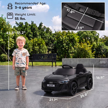 Audi A5L Licensed Electric Ride on Car for Kids 3-6 with Remote Control Dual Motors 4-Wheel Suspension Music, Black