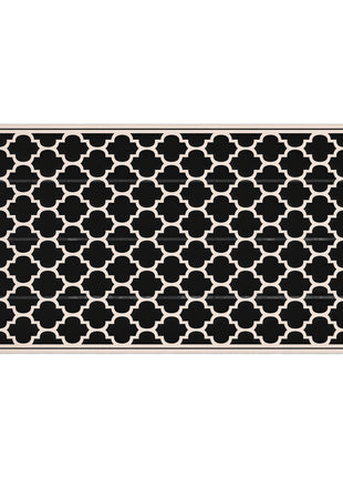 Reversible Outdoor Rug, 9' x 18' Waterproof Plastic Straw Floor Mat, Portable RV Camping Carpet, Large Floor Mat for Deck, Backyard, Picnic, Beach, Black & Beige