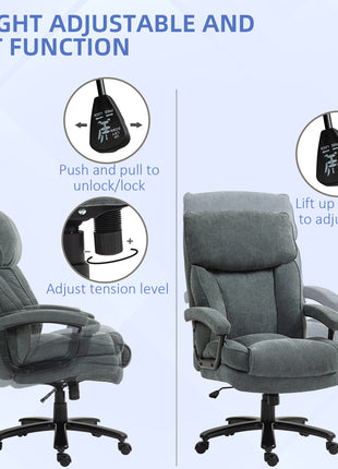 Big and Tall Executive Office Chair, Up to 450 lbs. Heavy Duty Desk Chair, Computer Chair for Heavy People, Gray