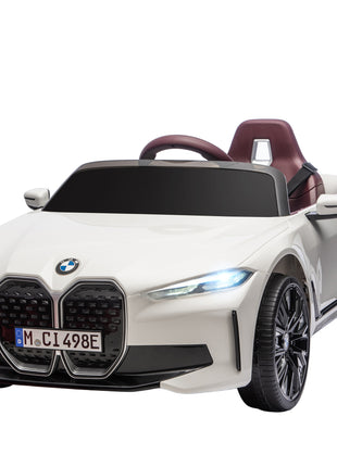12V Electric Car for Kids with 2.4G Remote Control, Suspension, White