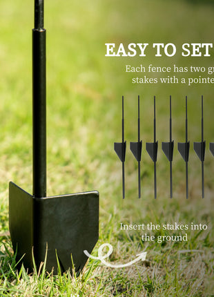 4 Pack Garden Fencing for Yard, Decorative Fence Panels as Animal Barrier and Flower Edging, Grids