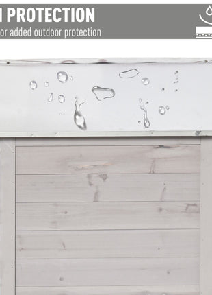 Wooden Garden Cabinet 4-Tier Storage Shed Lockable Organizer w/ Foot Pad Handle