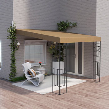 10' x 10' Outdoor Pergola Canopy, Metal Patio Canopy with Drainage Holes for Backyard, Garden, Coffee