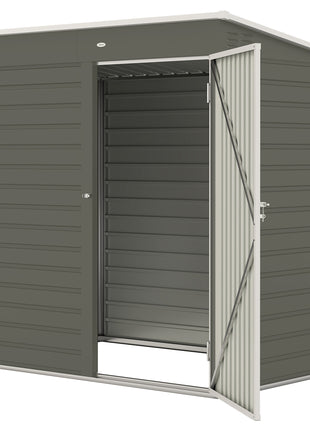 6' x 4' Outdoor Garden Shed, Metal Storage Shed with Lockable Door and Gloves for Backyard Garden Patio, Light Gray