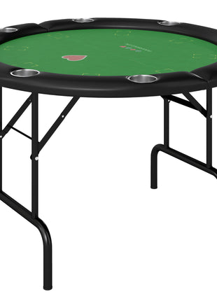 Poker Table Foldable 47" Round Casino Folding Game Table for 8 Players with Cup Holders, Green