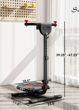 Foldable Ab Twister Board for Waist Trimming with LCD Display, Ab Workout Equipment for Women and Men, Red