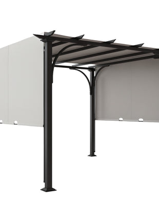 10' x 10' Patio Pergola with Weather-Resistant Steel Frame, Backyard Sun Shade Canopy Cover Shelter for Porch Party, Garden, Grill Gazebo, White