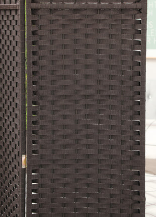 Folding Room Divider Screen 8 Panel 5.6 ' Tall Privacy Screen Freestanding Room Partition for Home Office, Brown
