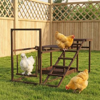 Chicken Perch with Swing, Roosting Bars & 2 Ladders for 4–6 Hens, Wooden