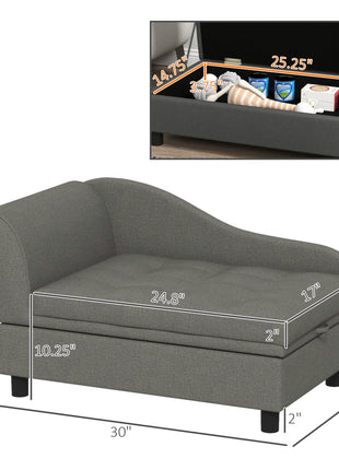 Pet Sofa Dog Sofa for Small Dogs with Storage, Gray