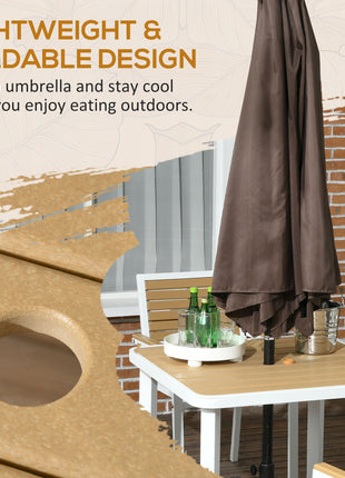 5pc Patio Table and Chairs Set, Aluminum Patio Dining Set w/ HDPE Materials, Umbrella Hole, Yellow