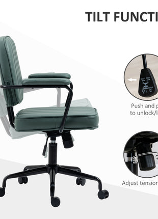 Home Office Chair with Adjustable Height and Tilt, Green