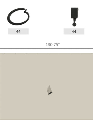 9.84' x 11.8' Gazebo Sidewall Set with Hooks/C-Rings, Beige