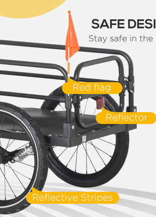 Bike Cargo Trailer Bike Wagon Bicycle Trailer with Suspension, Triple Safety Features, 16'' Wheels, 88 lbs Max Load