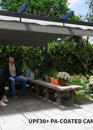 13' x 13' Aluminum Retractable Pergola Canopy, Outdoor Pergola for Garden, Patio, Backyard, Deck, Gray