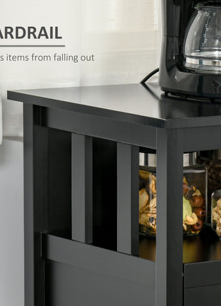 Sideboard Buffet Cabinet, Coffee Bar Cabinet with 2 Doors and Adjustable Shelves, Console Table for Kitchen Entryway Living Room, Black