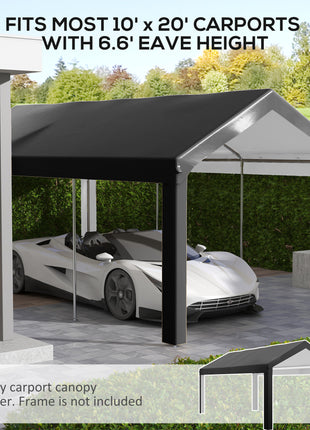 10 x 20ft Carport Roof, UV Resistant Canopy Replacement, Fits 84C-378V00 and 84C-206 Series, Dark Gray
